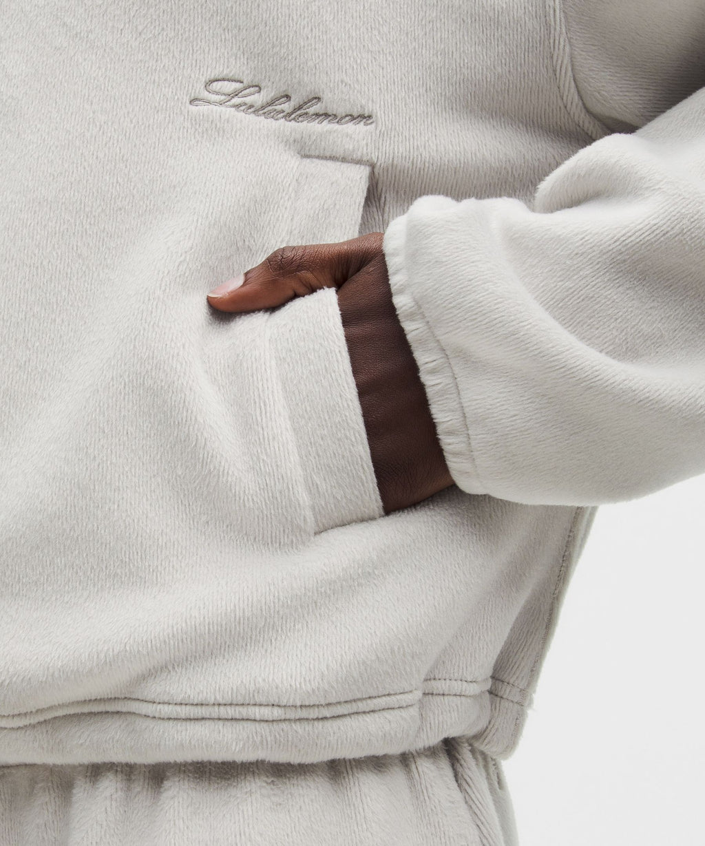Plush Velour Oversized Half Zip