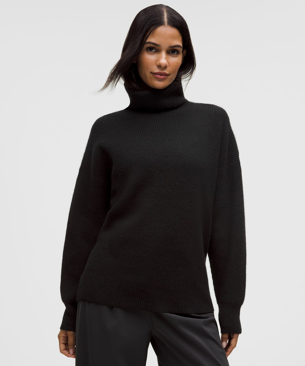 Oversized Cashmere Funnel-Neck Sweater