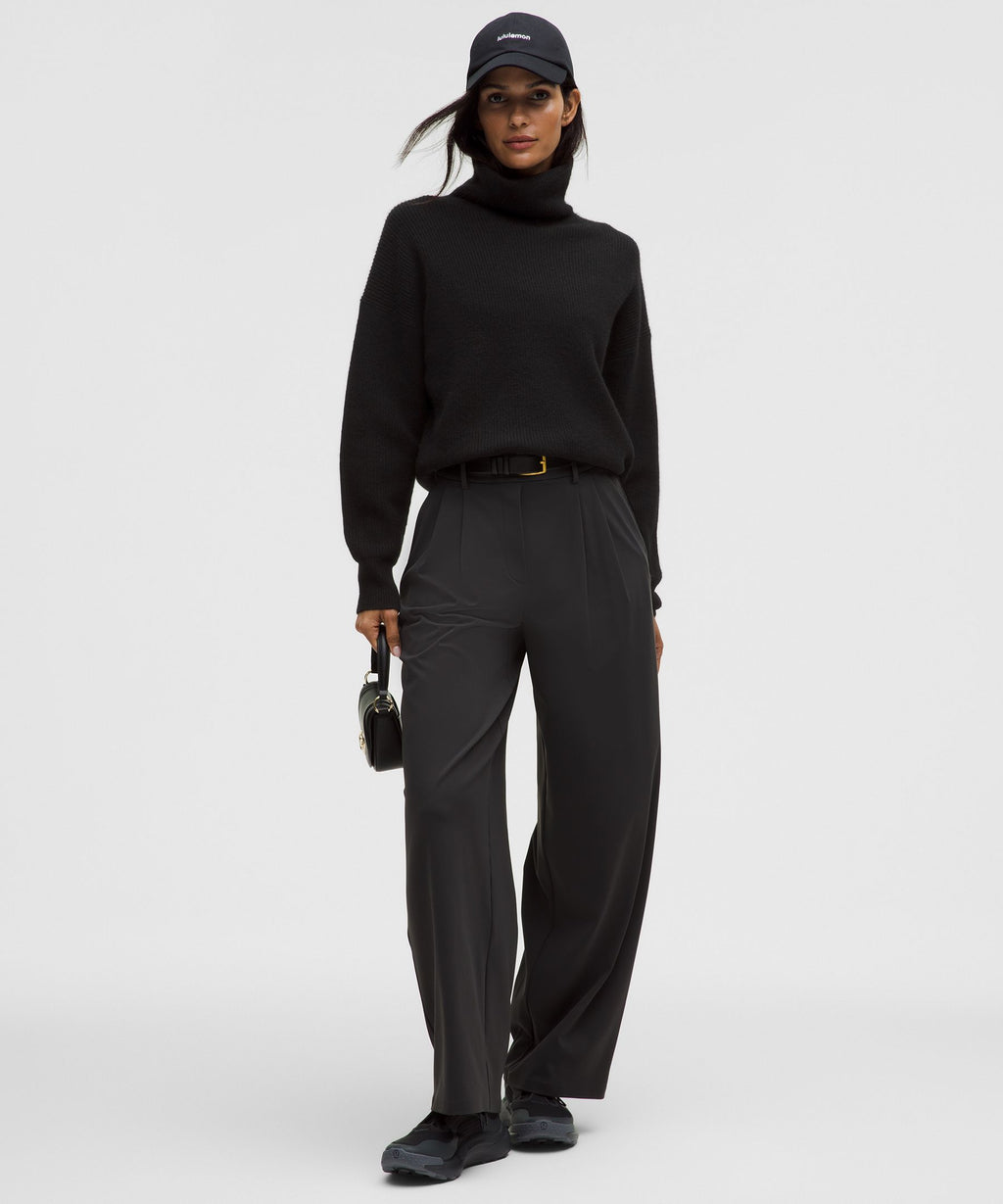 Oversized Cashmere Funnel-Neck Sweater