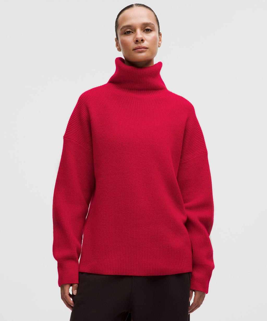 Oversized Cashmere Funnel-Neck Sweater