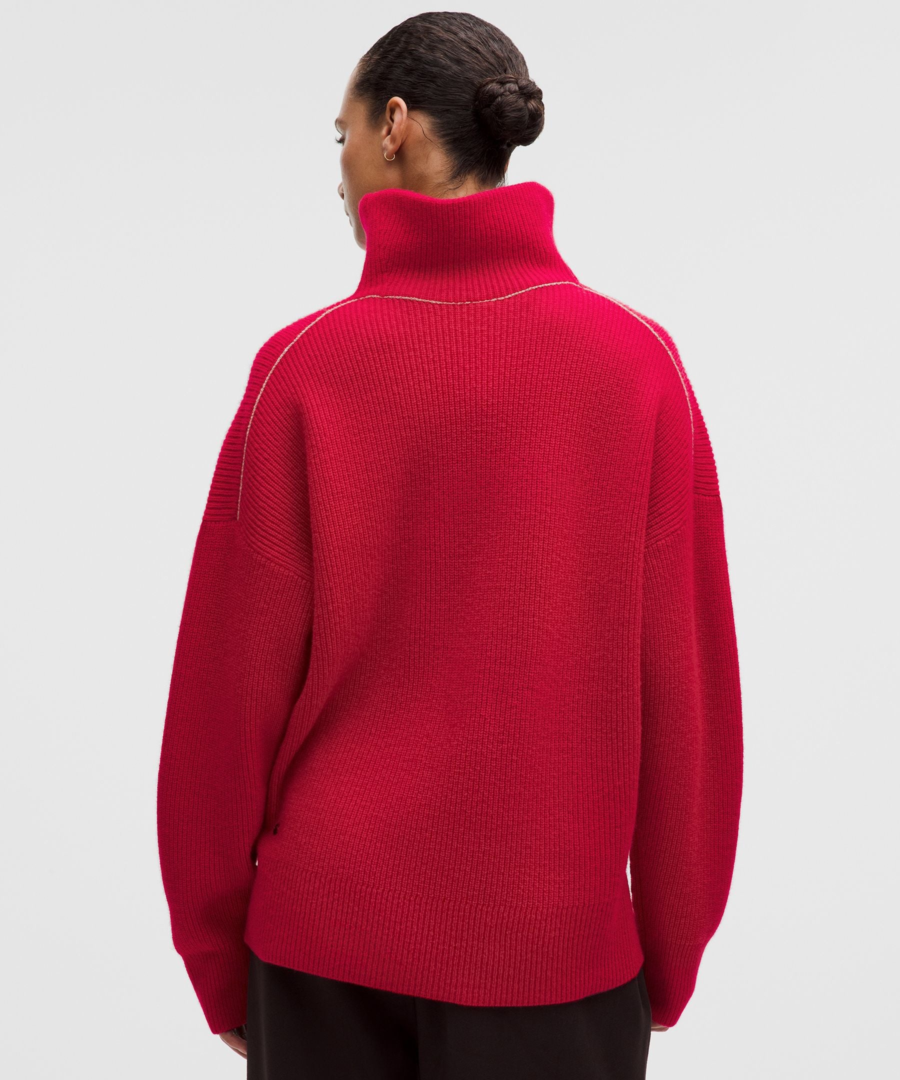 Oversized Cashmere Funnel-Neck Sweater