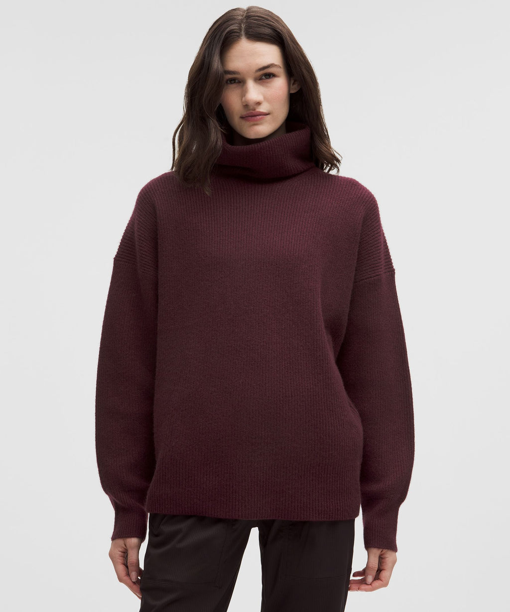 Oversized Cashmere Funnel-Neck Sweater