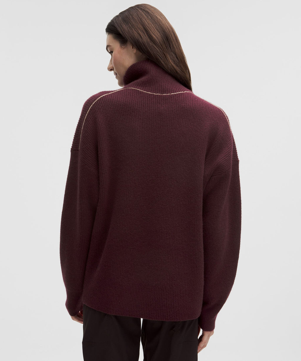 Oversized Cashmere Funnel-Neck Sweater
