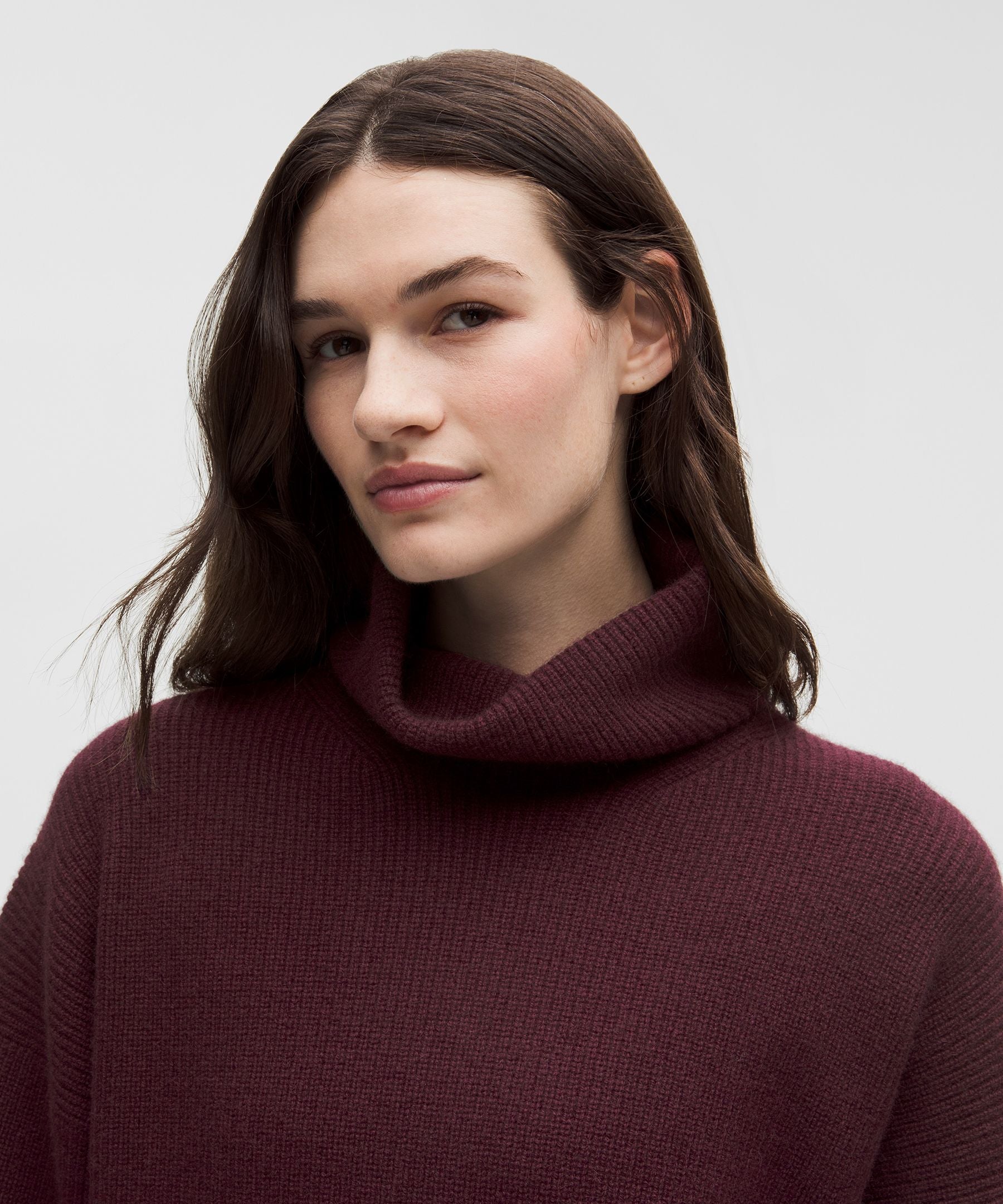 Oversized Cashmere Funnel-Neck Sweater