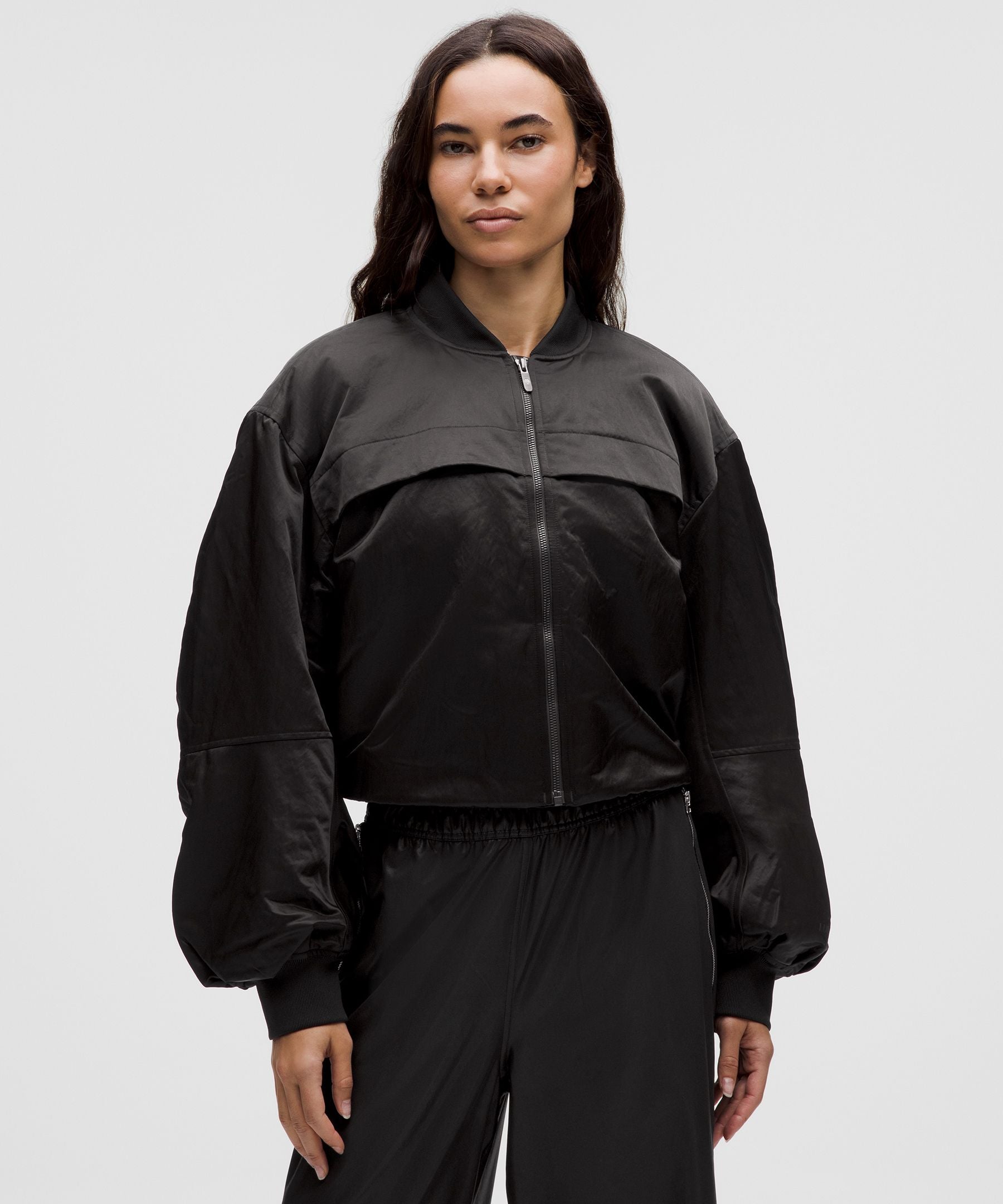 Insulated Ruched Bomber Jacket