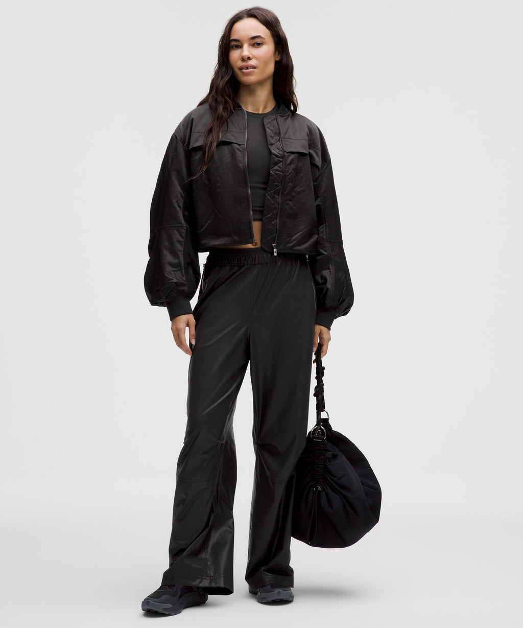 Insulated Ruched Bomber Jacket