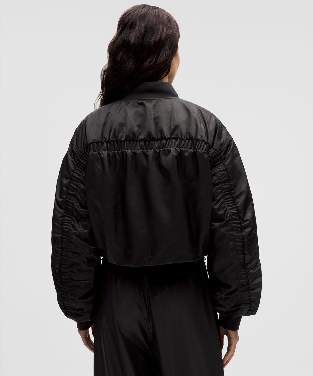 Insulated Ruched Bomber Jacket