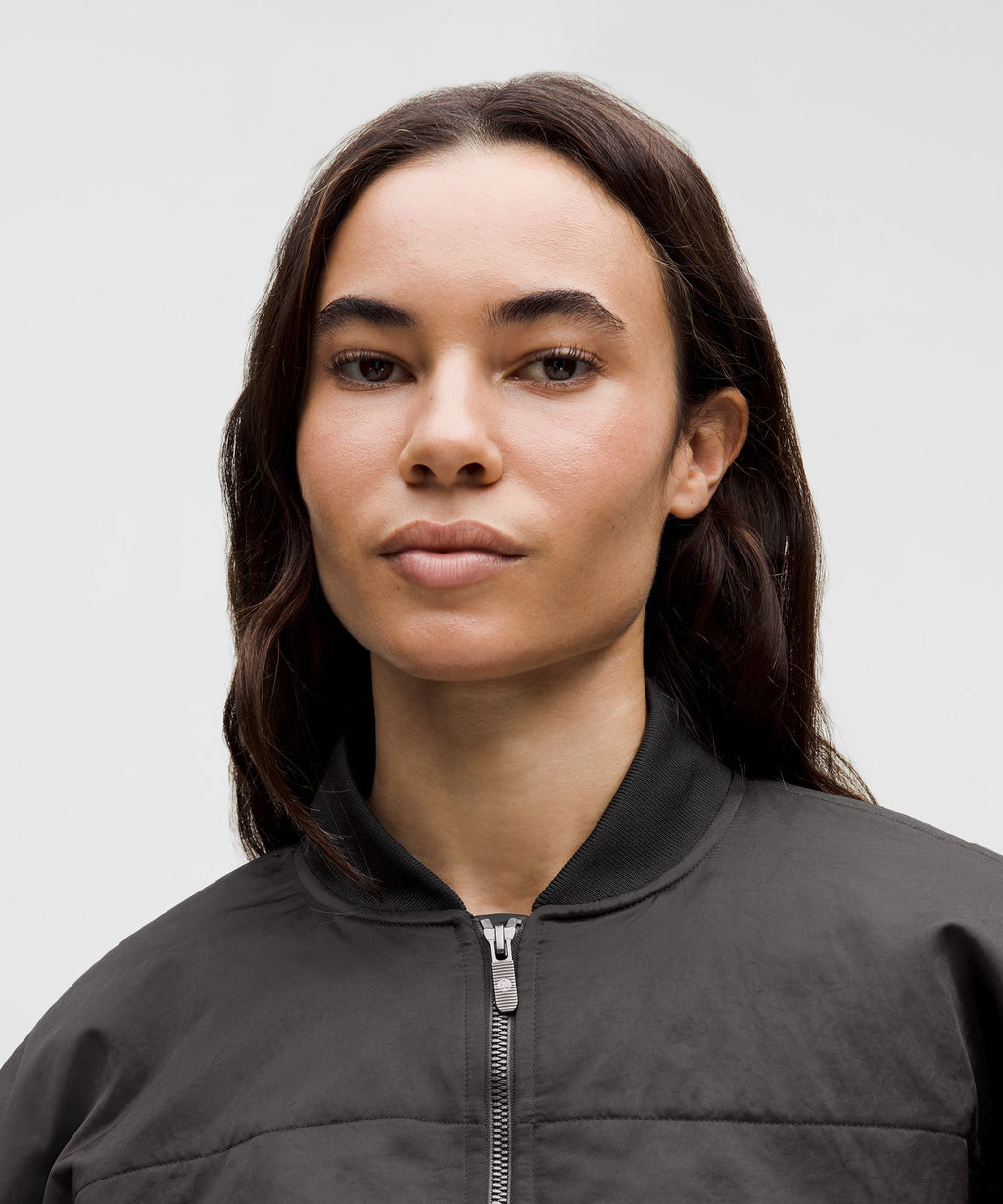 Insulated Ruched Bomber Jacket