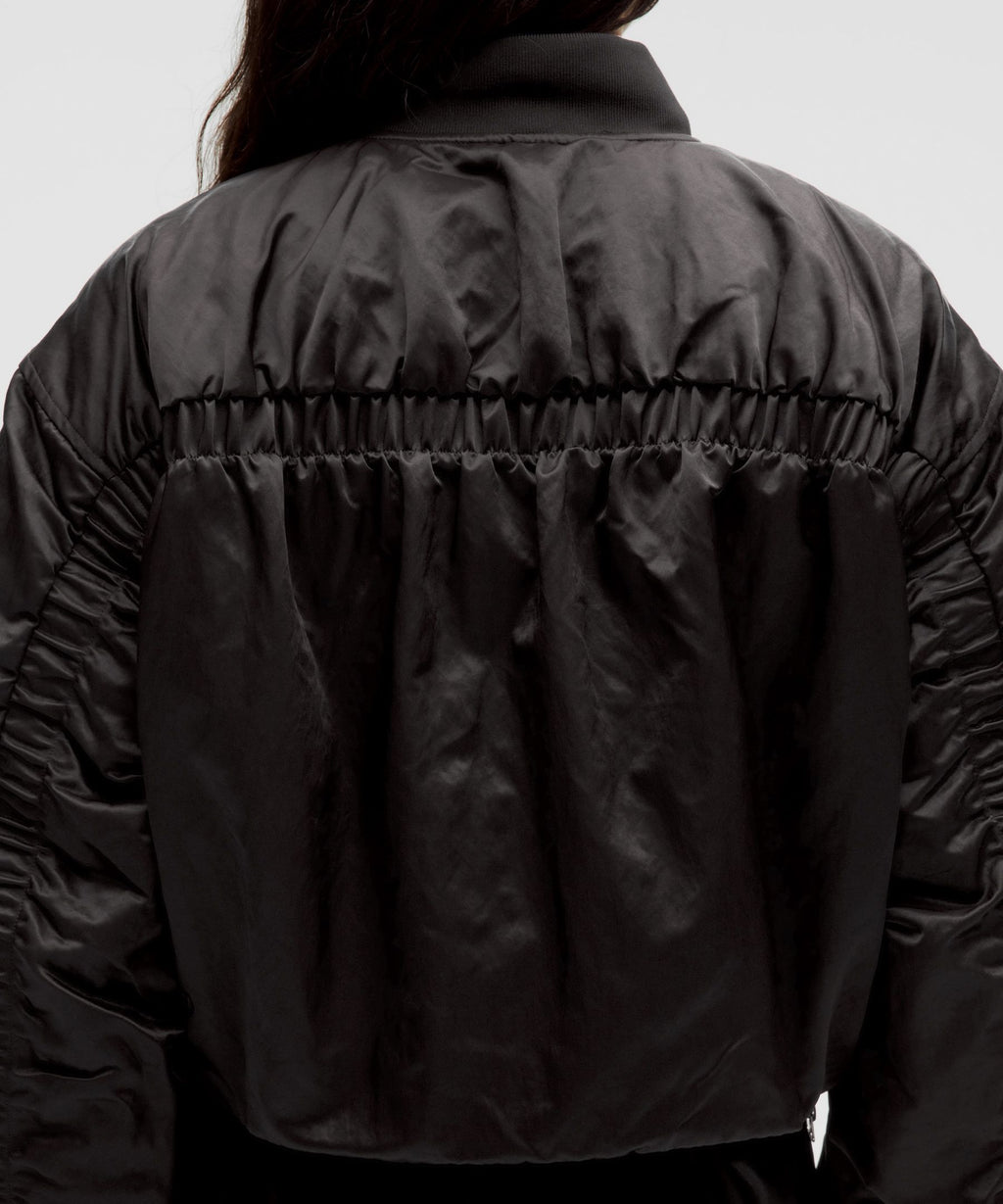 Insulated Ruched Bomber Jacket