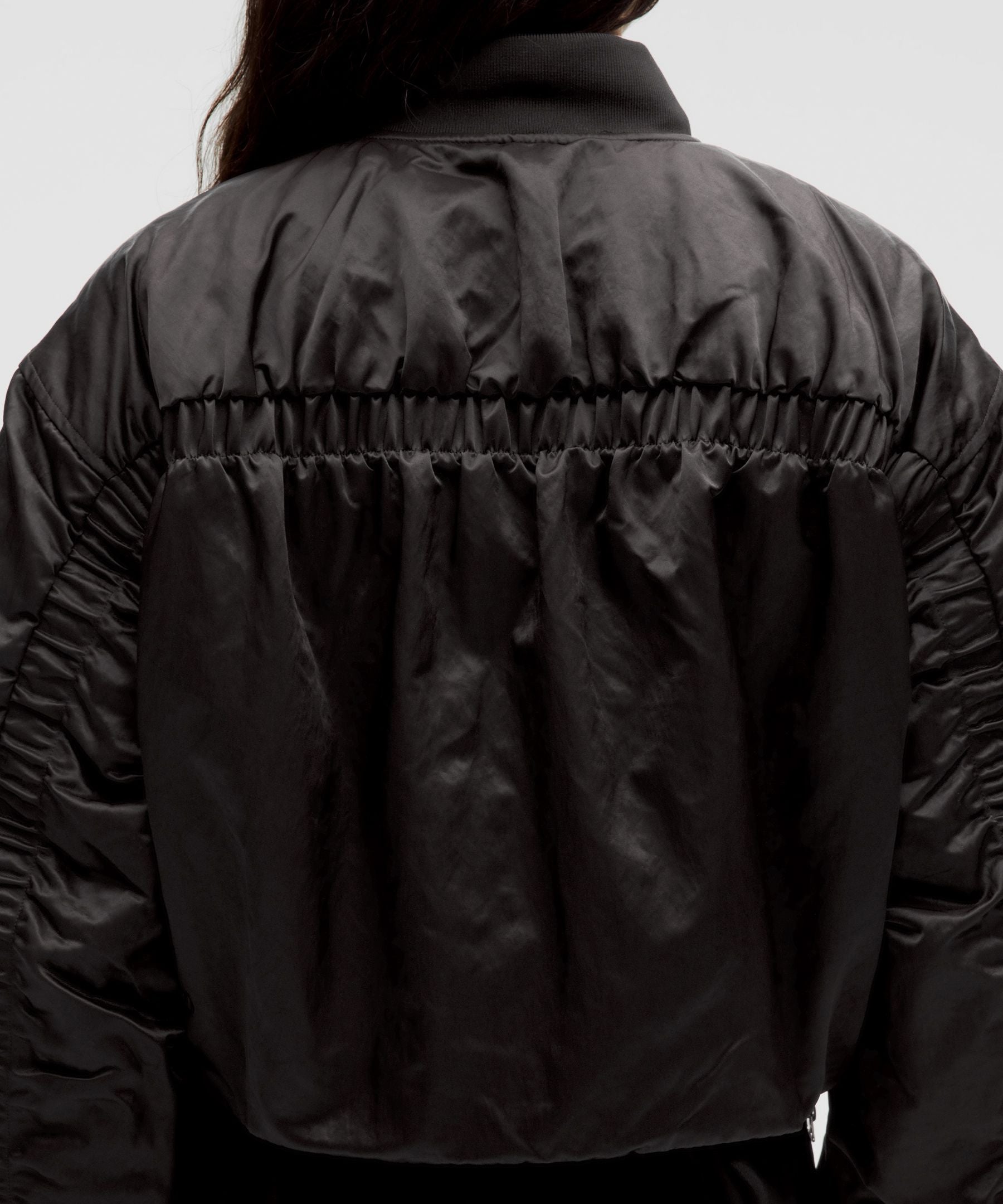 Insulated Ruched Bomber Jacket