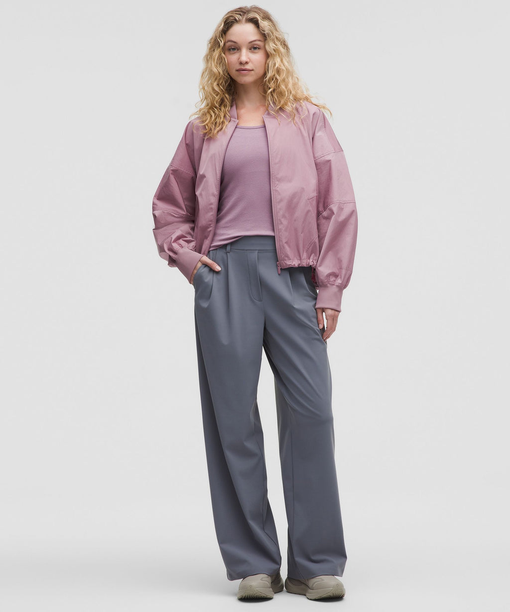 Lightweight Hem-Cinch Bomber Jacket