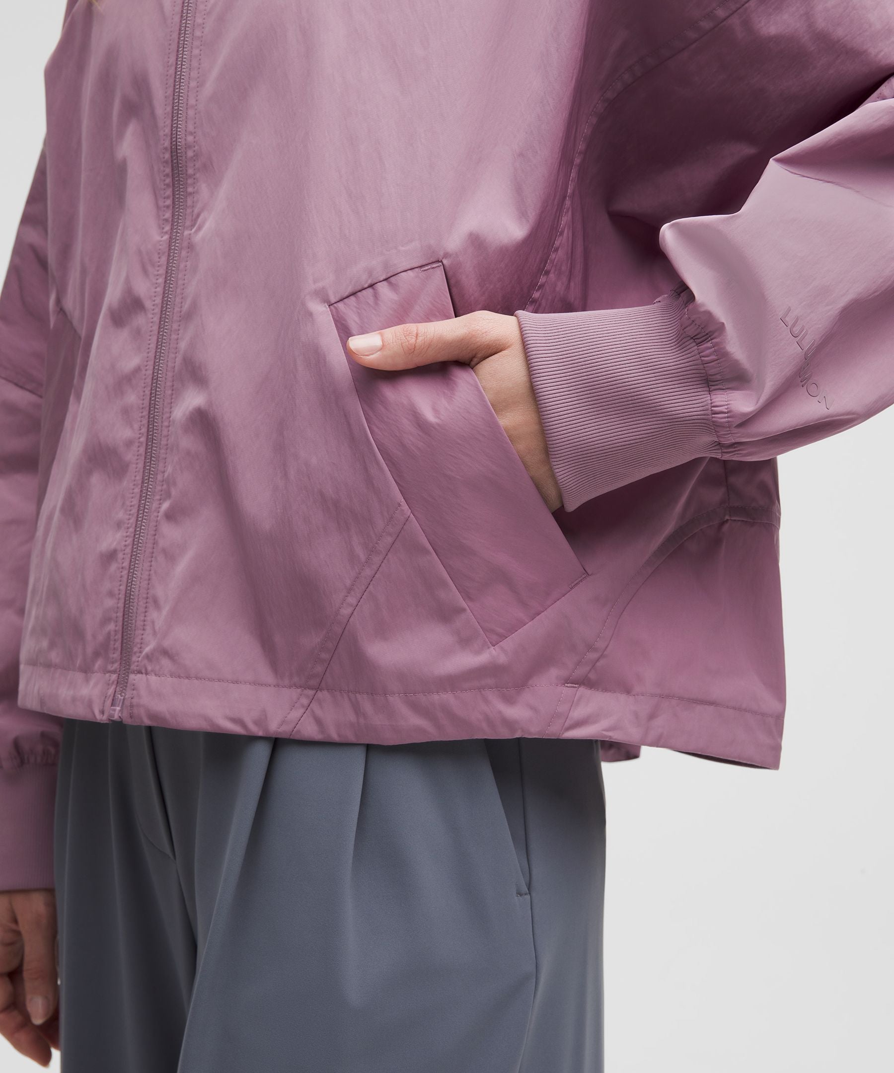 Lightweight Hem-Cinch Bomber Jacket