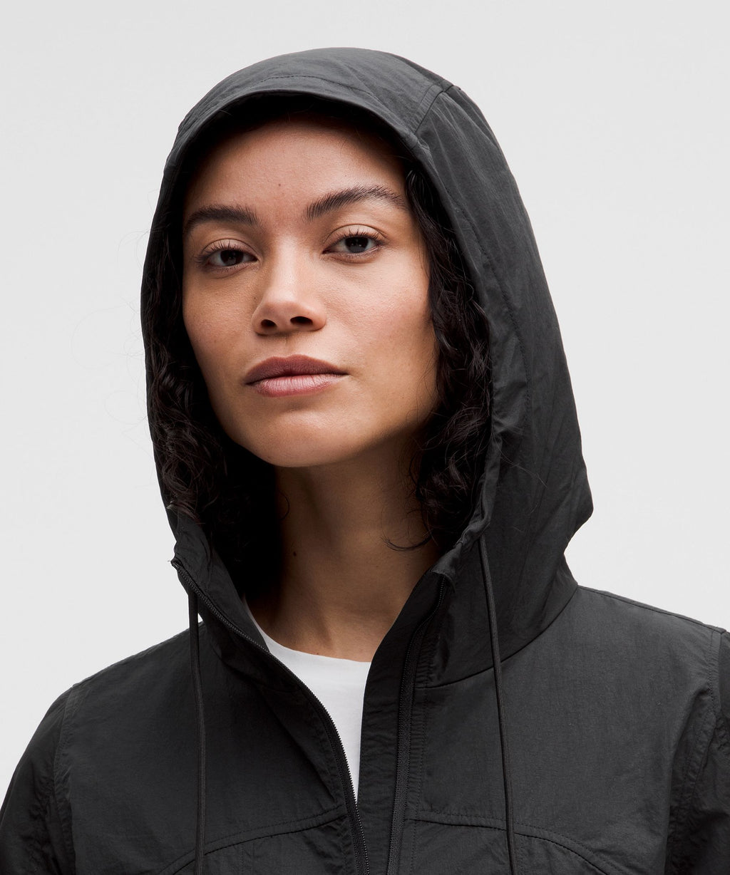 Drawstring Water-Resistant Hooded Jacket