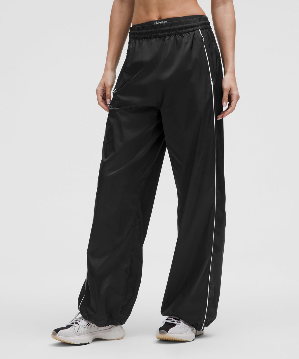 Stretch Satin Nylon Mid-Rise Pant