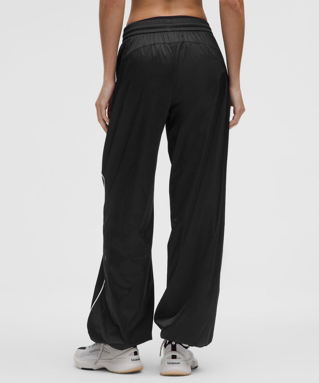 Stretch Satin Nylon Mid-Rise Pant