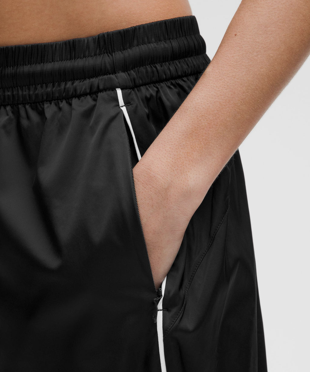 Stretch Satin Nylon Mid-Rise Pant