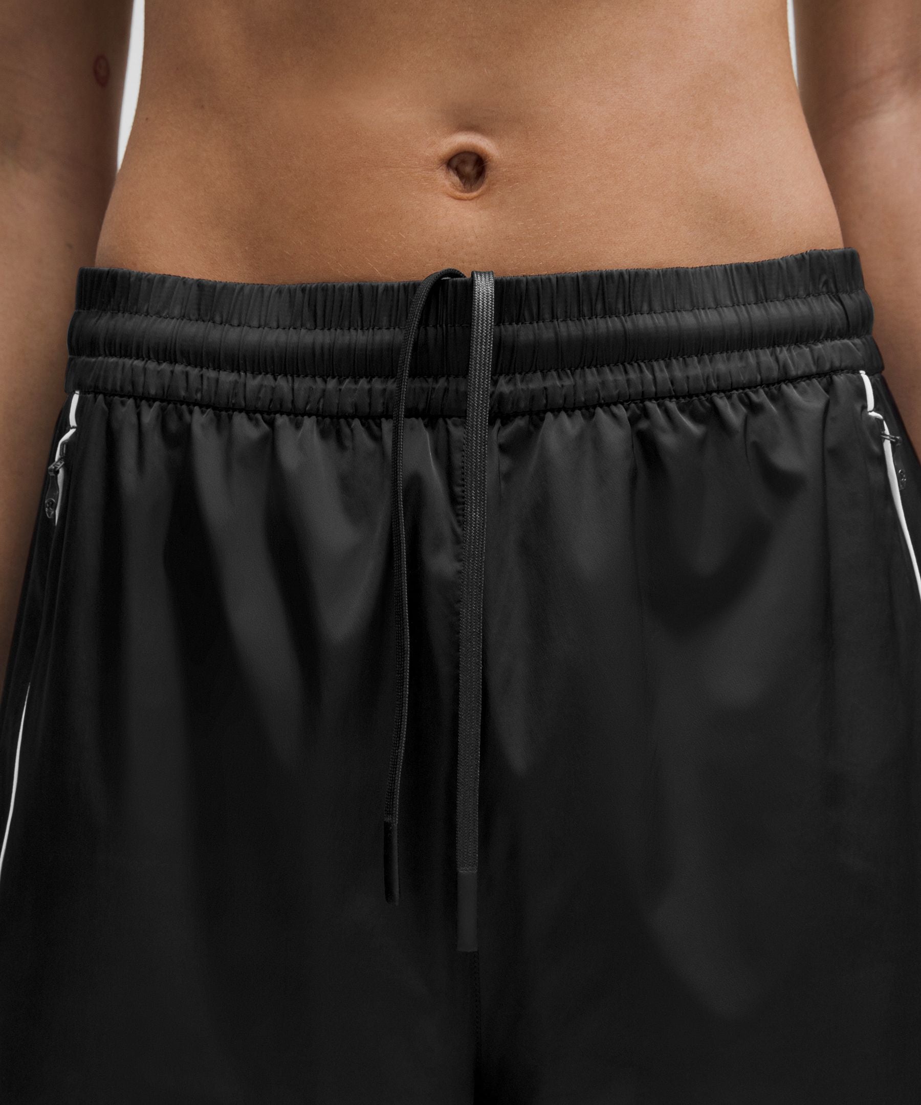 Stretch Satin Nylon Mid-Rise Pant