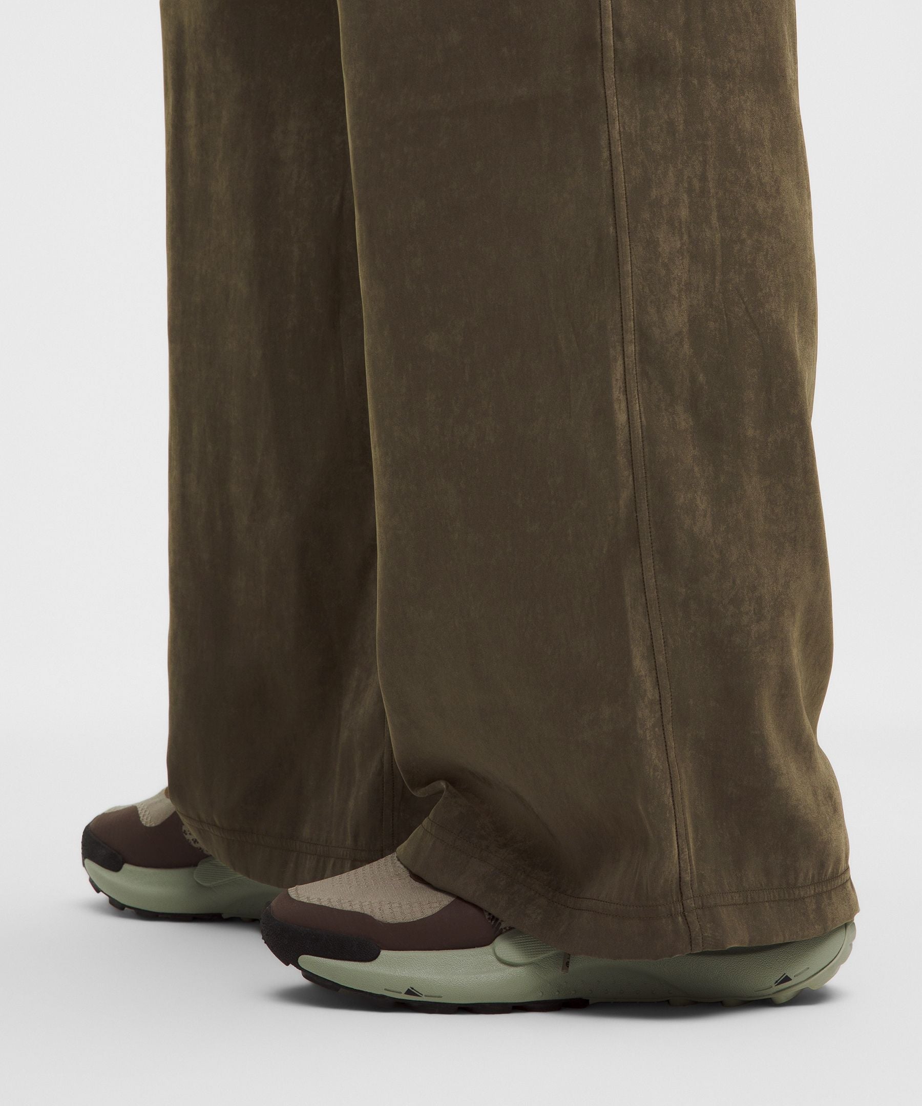 Matte Satin Relaxed-Fit Mid-Rise Cargo Pant