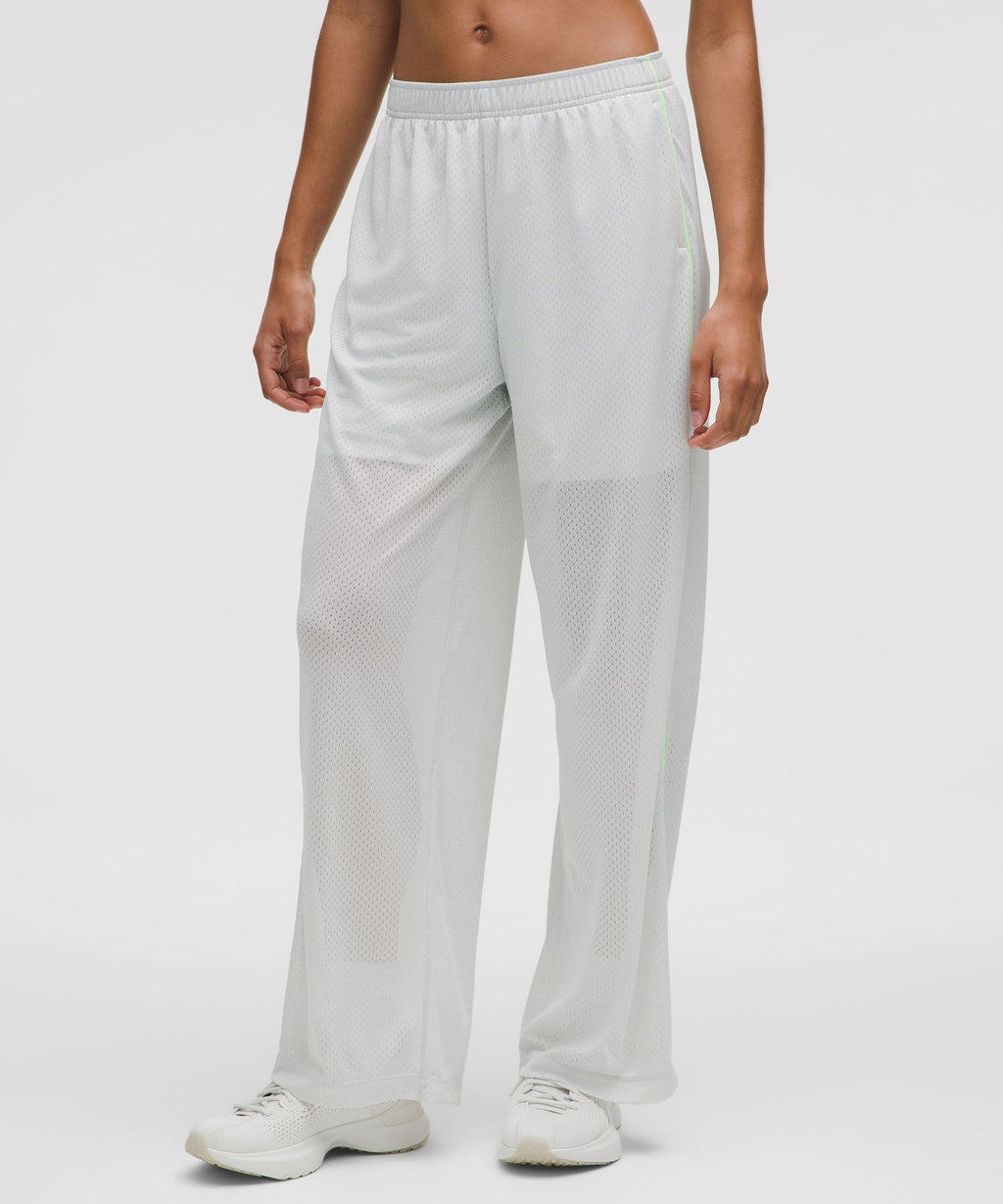 Mesh High-Rise Wide-Leg Training Pant