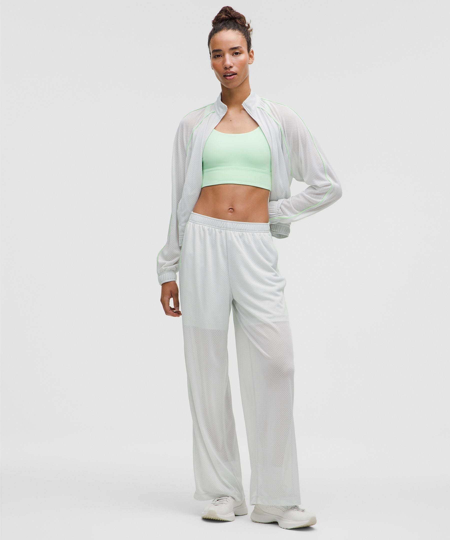Mesh High-Rise Wide-Leg Training Pant