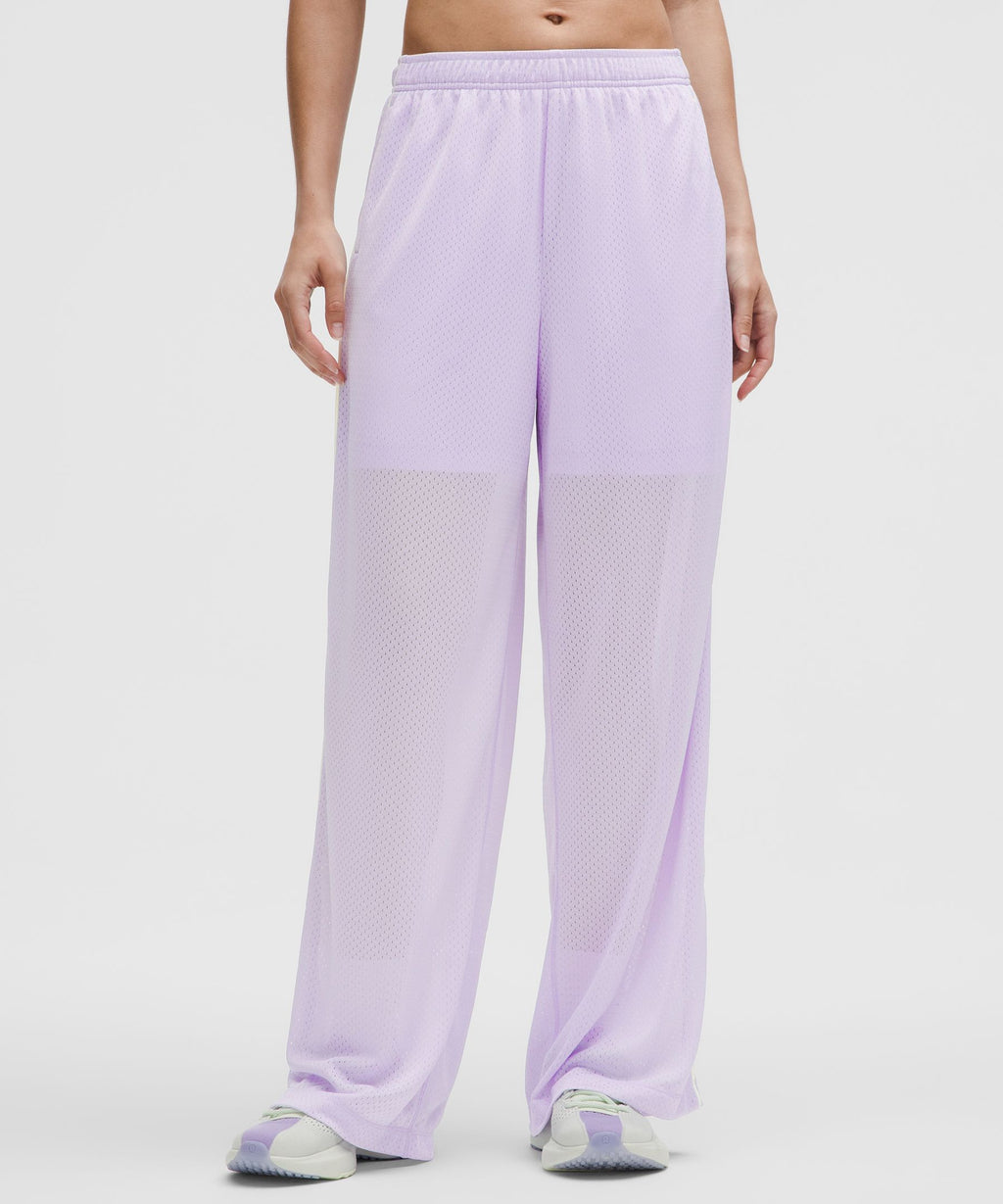 Mesh High-Rise Wide-Leg Training Pant