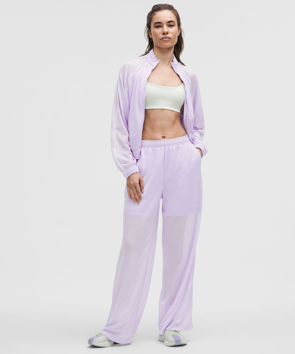 Mesh High-Rise Wide-Leg Training Pant