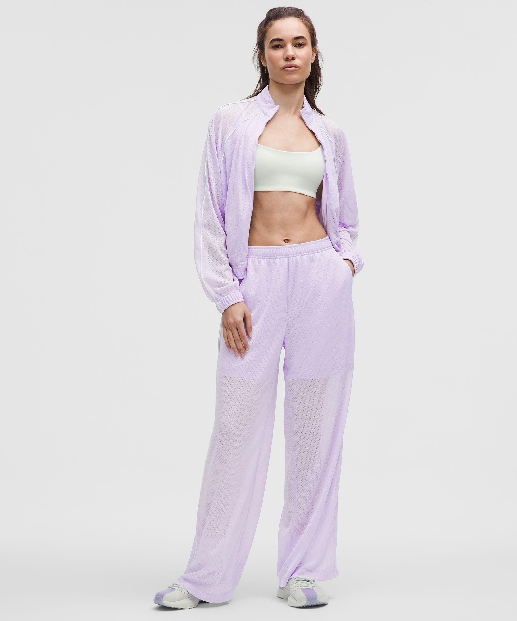 Mesh High-Rise Wide-Leg Training Pant