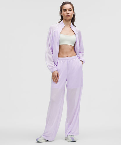 Mesh High-Rise Wide-Leg Training Pant