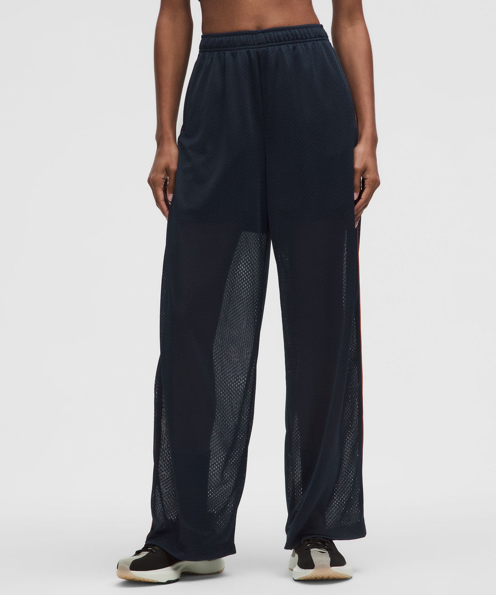 Mesh High-Rise Wide-Leg Training Pant