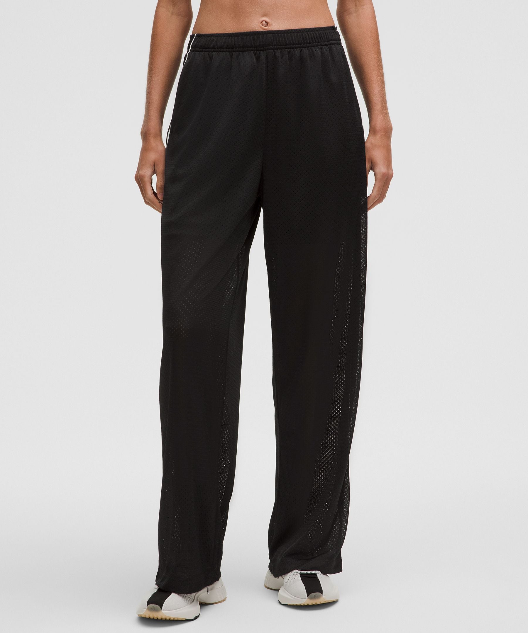 Mesh High-Rise Wide-Leg Training Pant