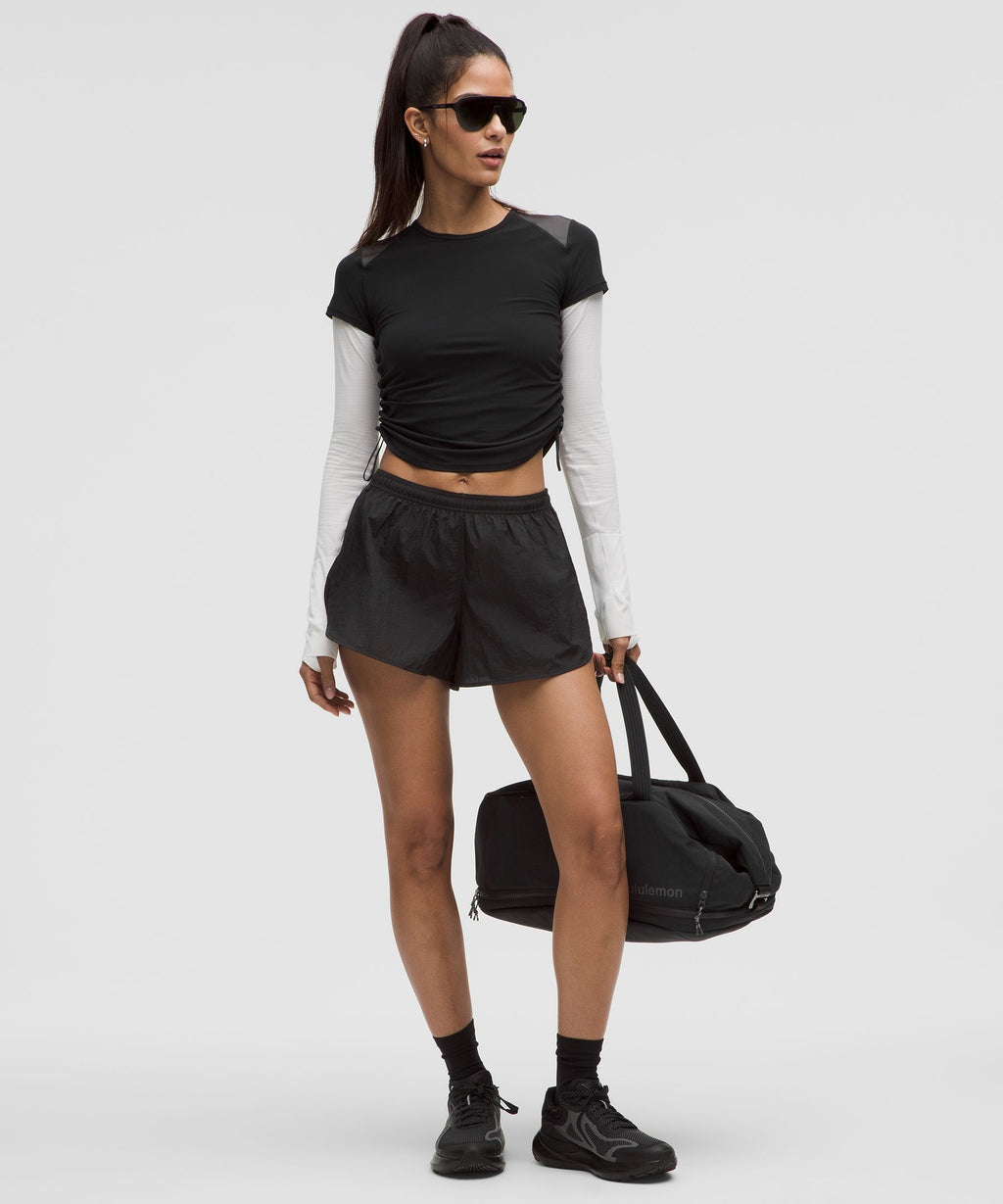 Dolphin-Hem Mid-Rise Running Short 3"