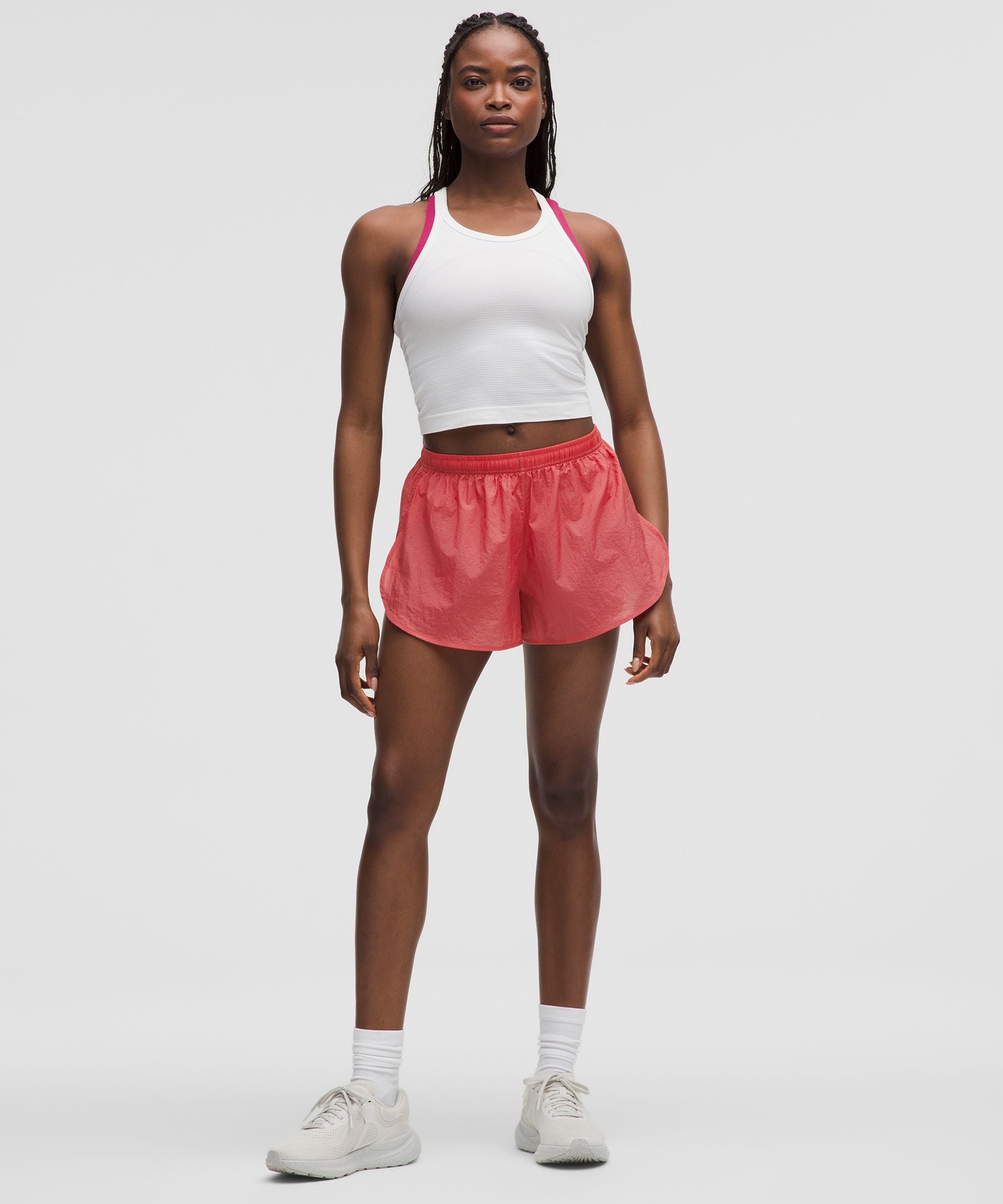 Dolphin-Hem Mid-Rise Running Short 3"