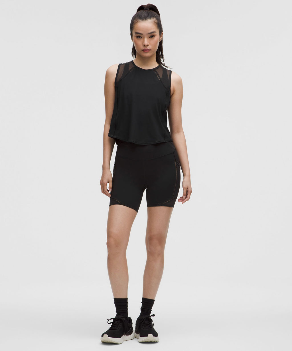 Fast and Free High-Rise Lace Trim Short 6" *5 Pocket