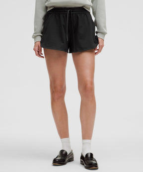 Soft Jersey Mid-Rise Curved-Hem Short 3"