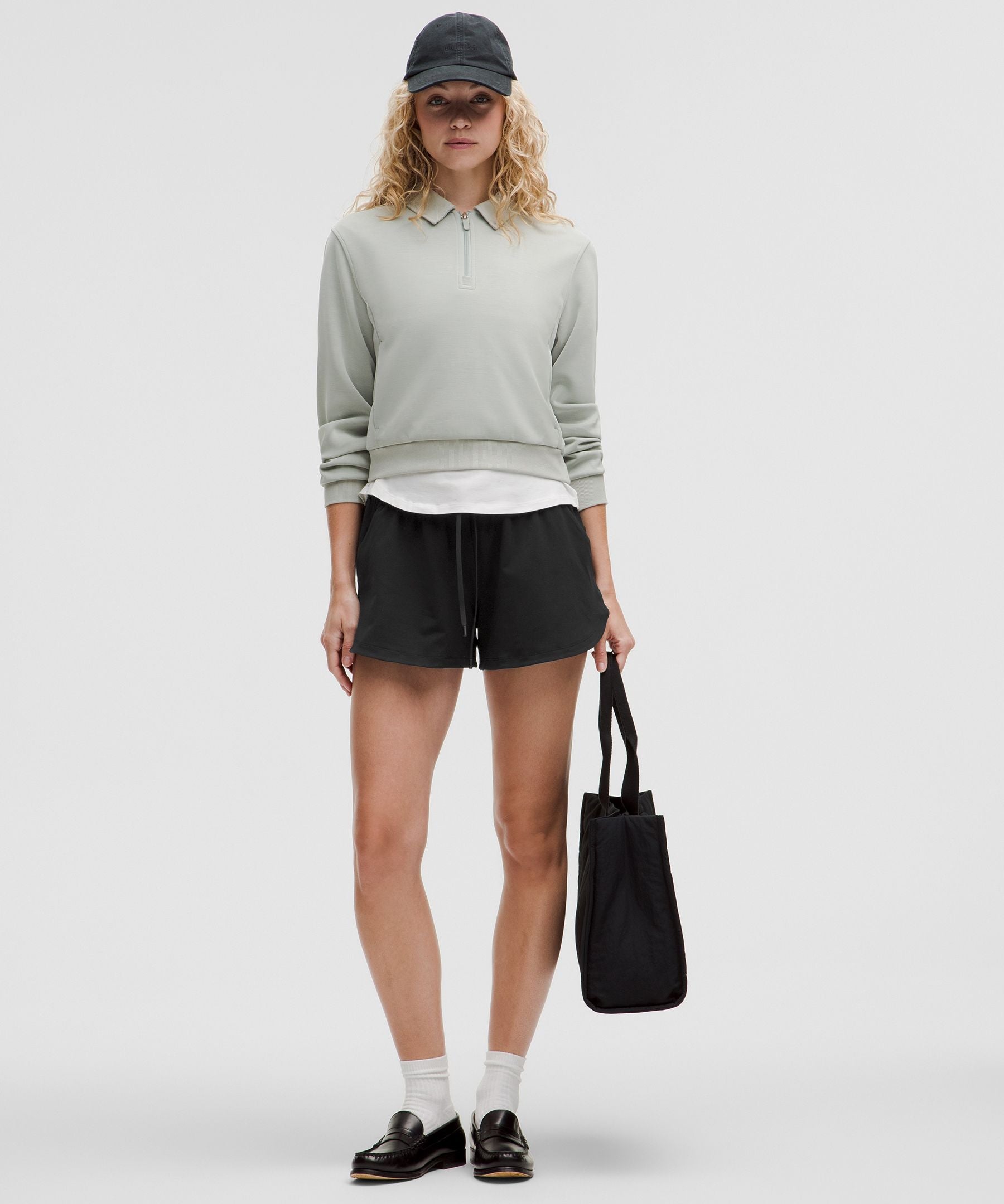 Soft Jersey Mid-Rise Curved-Hem Short 3"