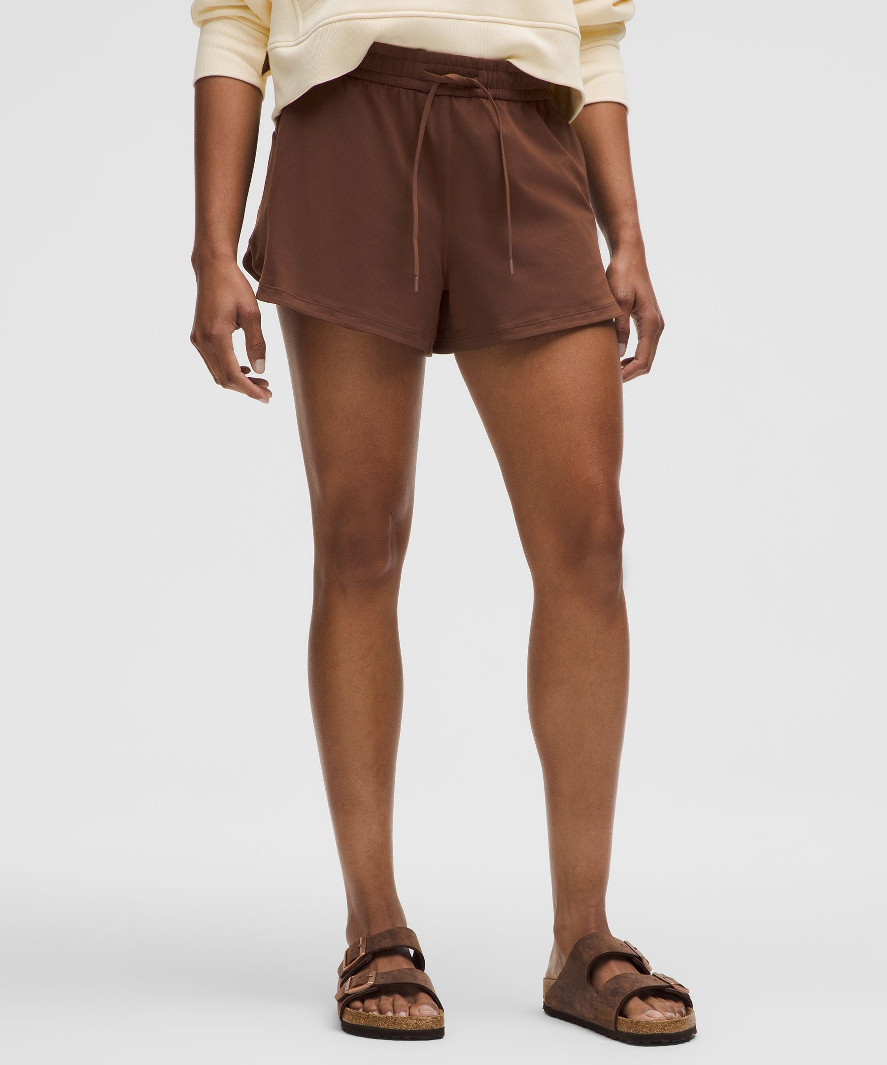 Soft Jersey Mid-Rise Curved-Hem Short 3"