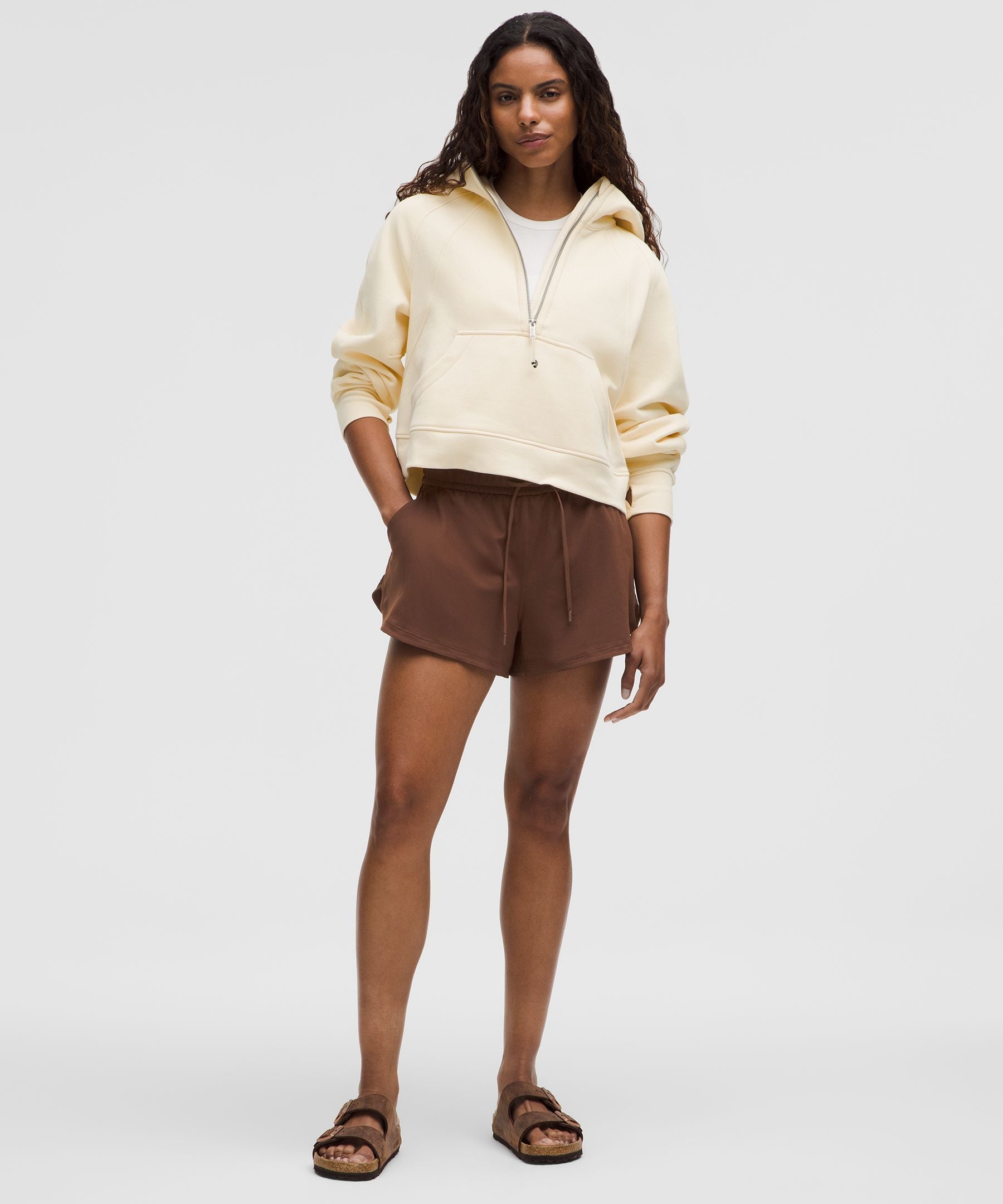 Soft Jersey Mid-Rise Curved-Hem Short 3"