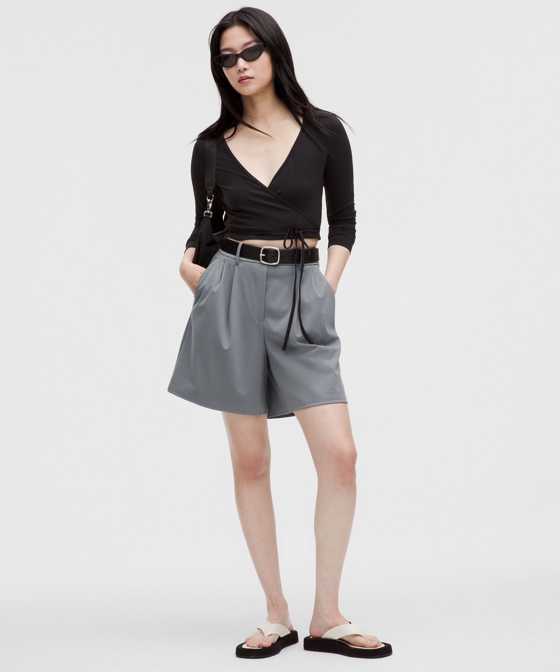 Daydrift Pleated High-Rise Short 7"