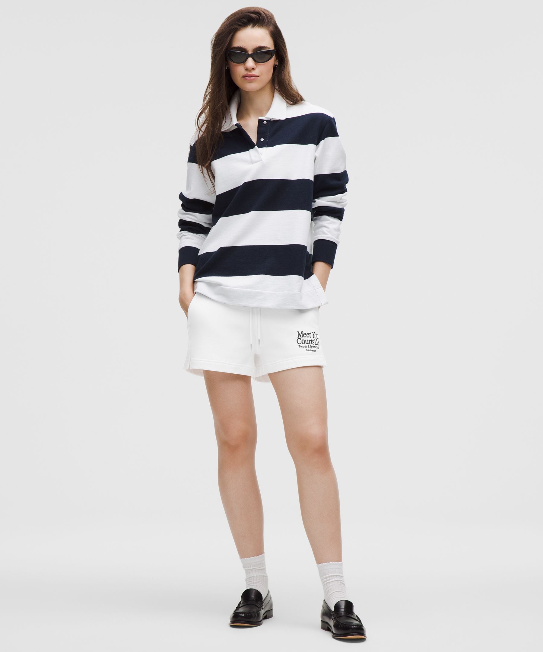French Terry Mid-Rise Tennis Short *Graphic