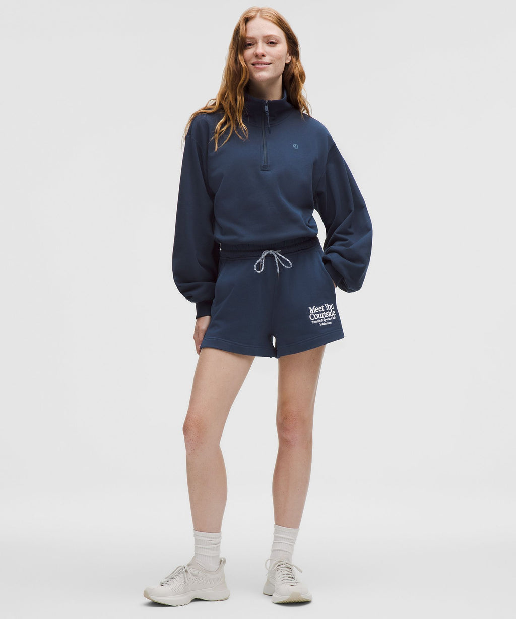 French Terry Mid-Rise Tennis Short *Graphic