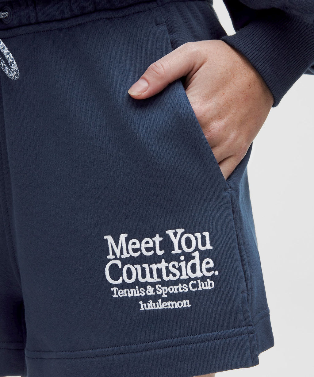 French Terry Mid-Rise Tennis Short *Graphic