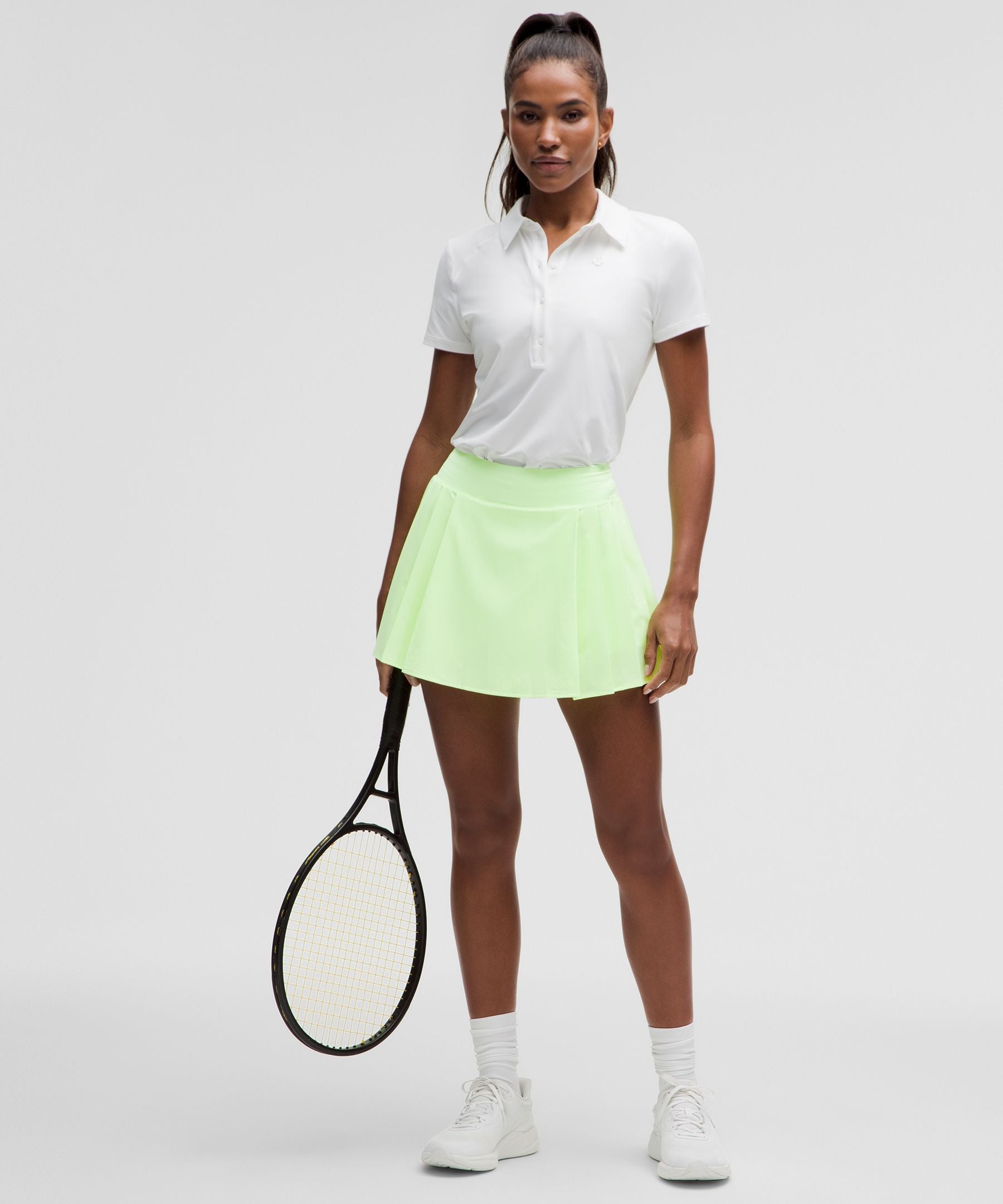 Side-Pleat High-Rise Tennis Skirt