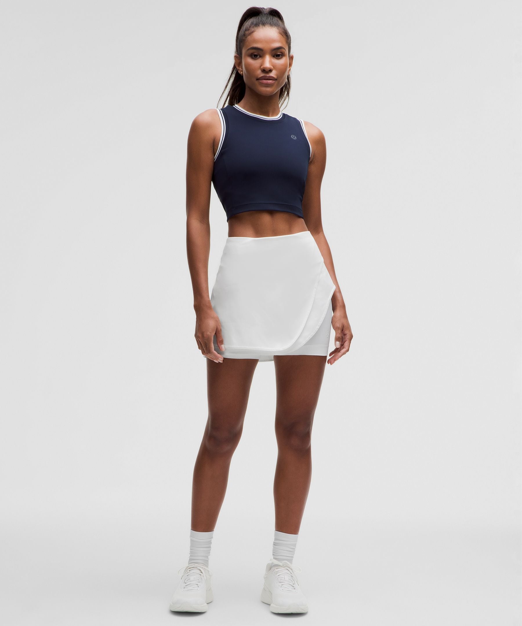 Asymmetrical Layered High-Rise Tennis Skirt