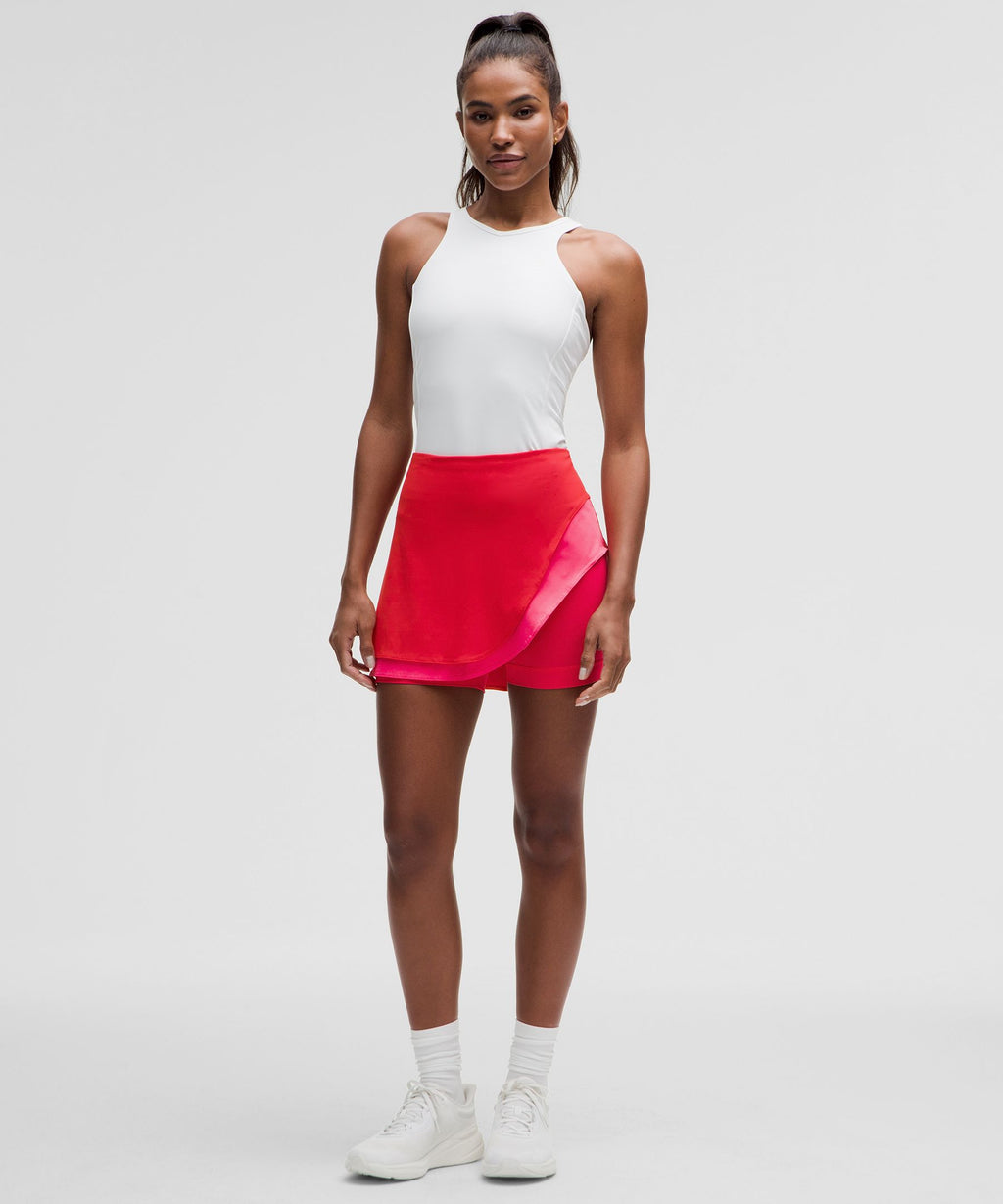 Asymmetrical Layered High-Rise Tennis Skirt