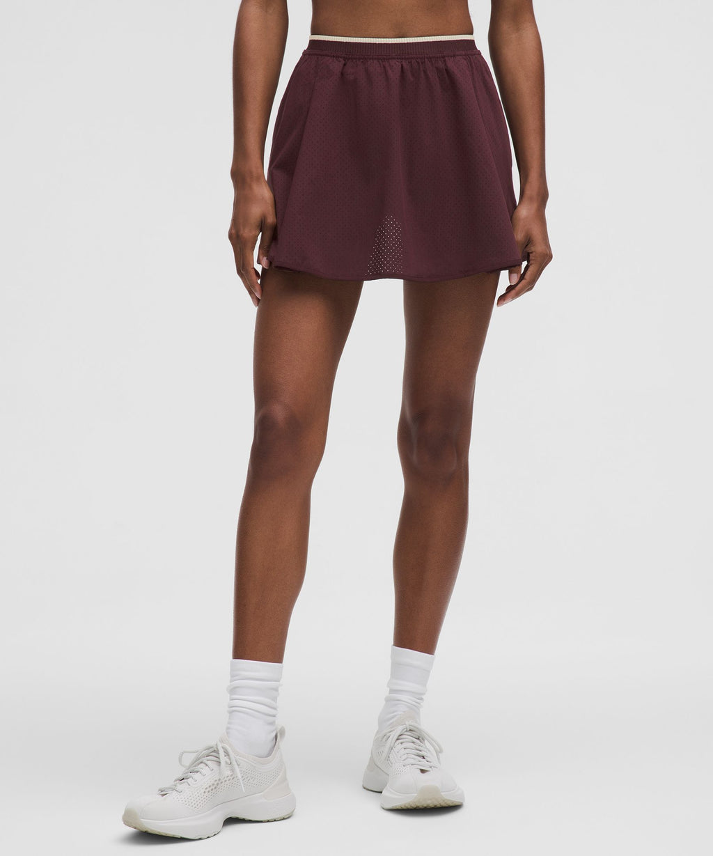 Perforated Narrow Waistband Tennis Skirt
