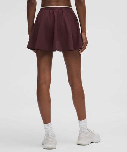 Perforated Narrow Waistband Tennis Skirt