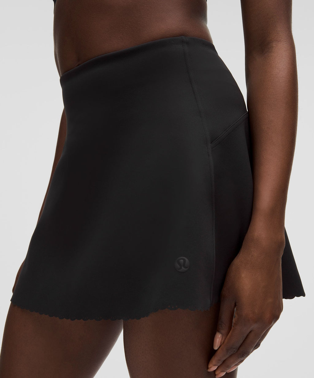 Scallop-Hem High-Rise Tennis Skirt