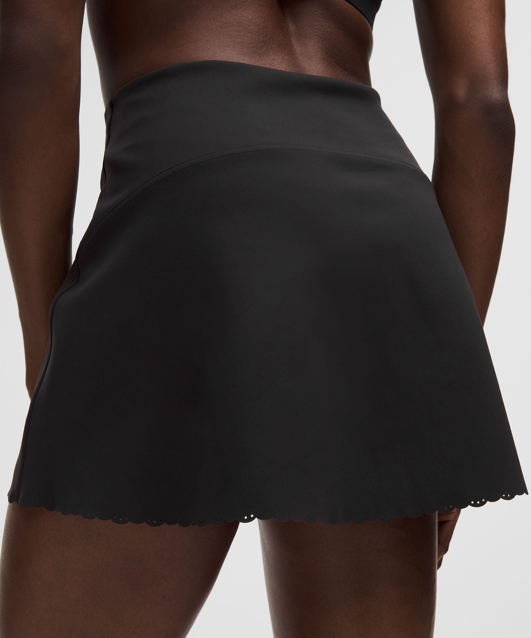 Scallop-Hem High-Rise Tennis Skirt