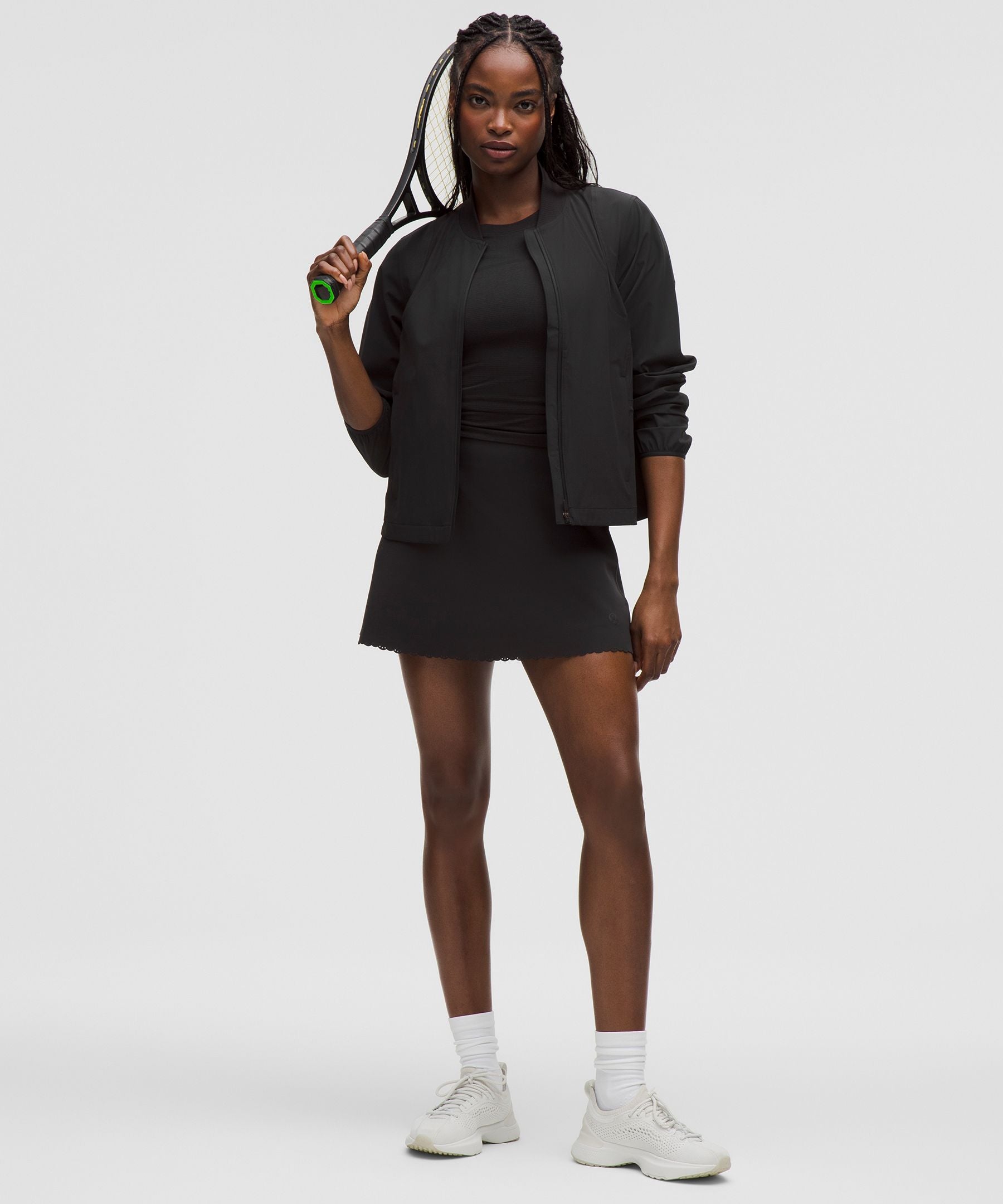 Scallop-Hem High-Rise Tennis Skirt