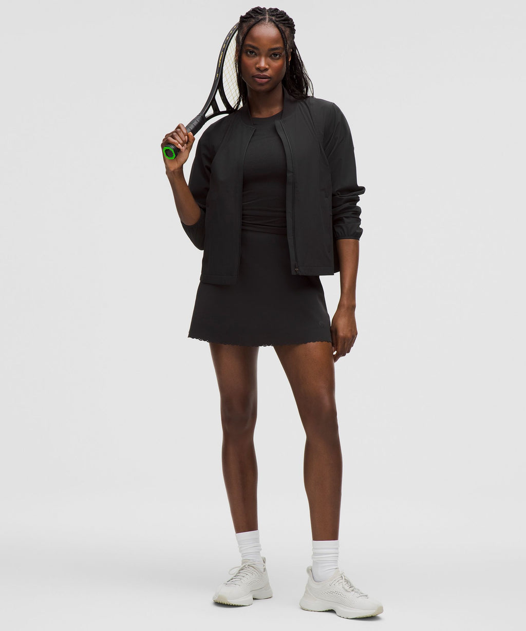 Scallop-Hem High-Rise Tennis Skirt